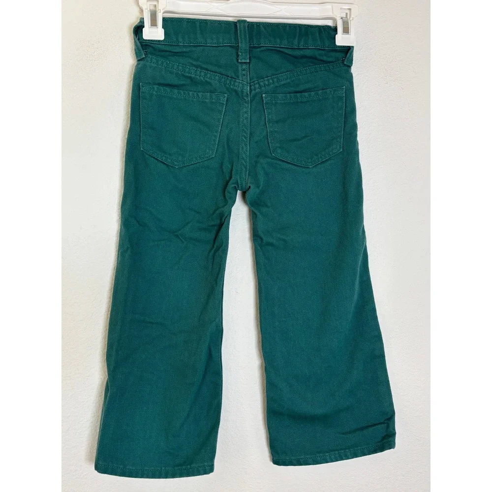 Old Navy Girls Teal Green High Rise Baggy Wide Leg Built-In Tough Jeans Size 5